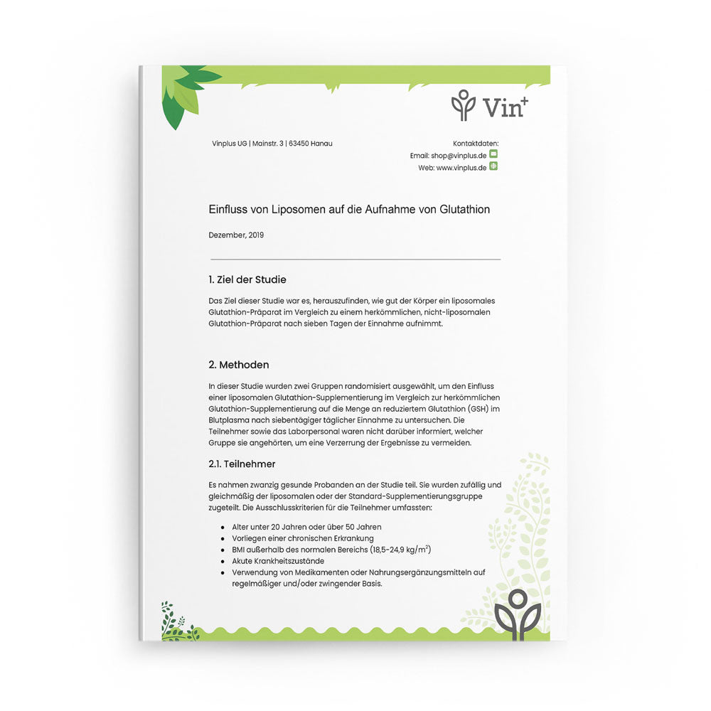 Liposomales Glutathion Studie