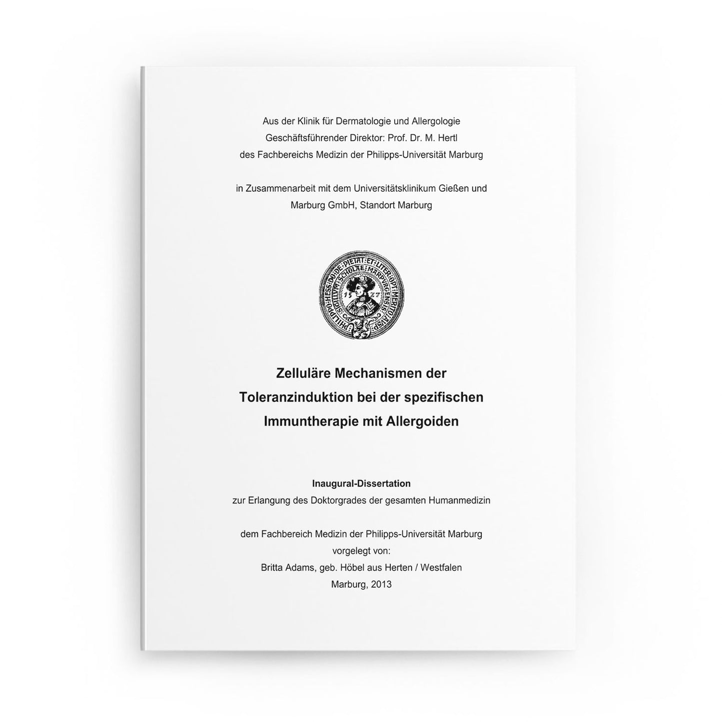 Zelluläre Mechanismen der Toleranzinduktion bei der spezifischen Immuntherapie