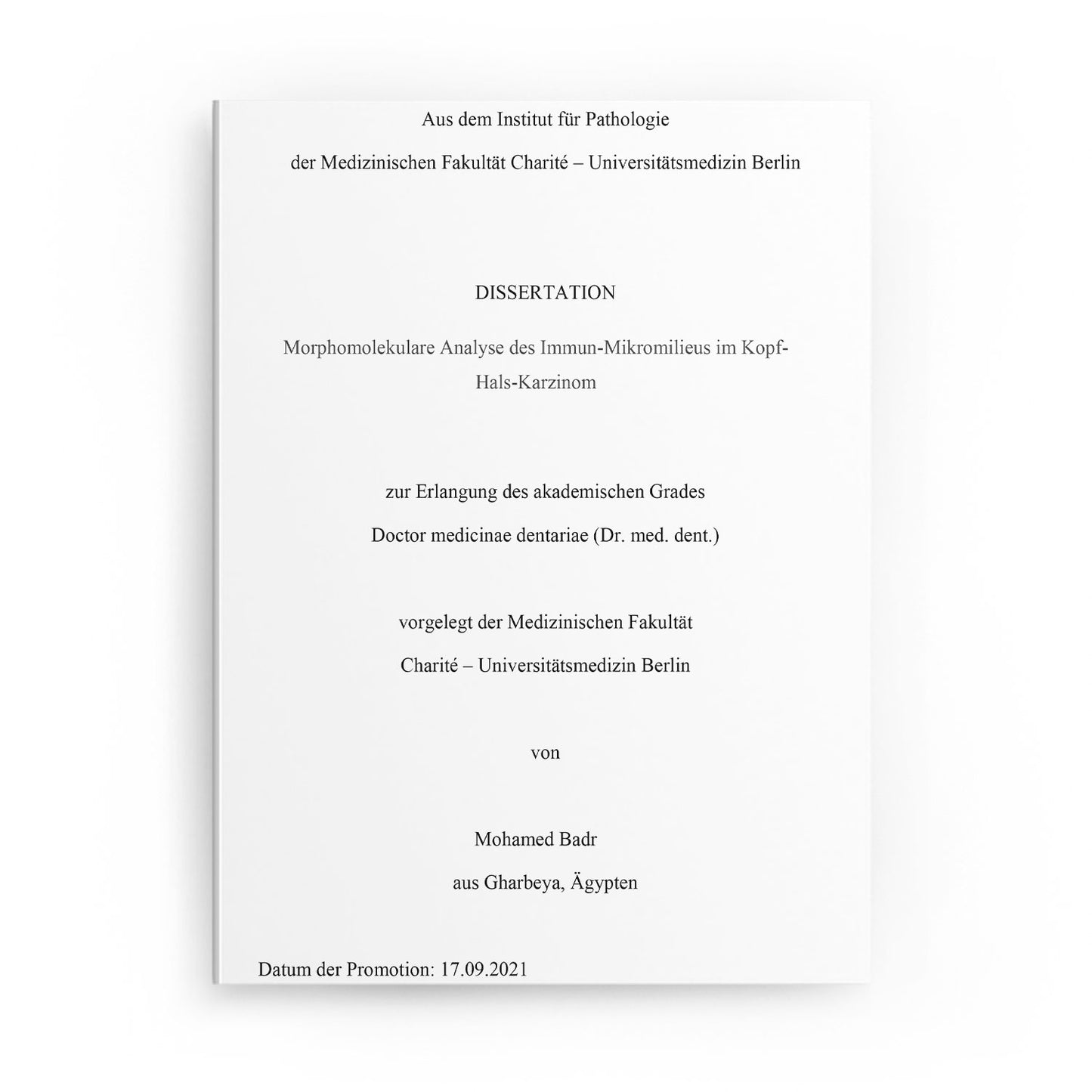 Morphomolekulare Analyse des Immun-Mikromilieus im Kopf- Hals-Karzinom