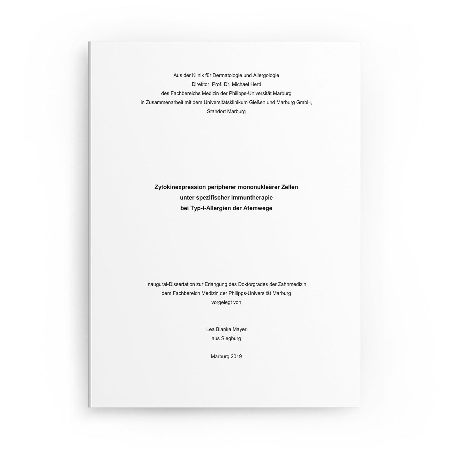 Zytokinexpression peripherer mononukleärer Zellen unter spezifischer Immuntherapie bei Typ-I-Allergien der Atemwege