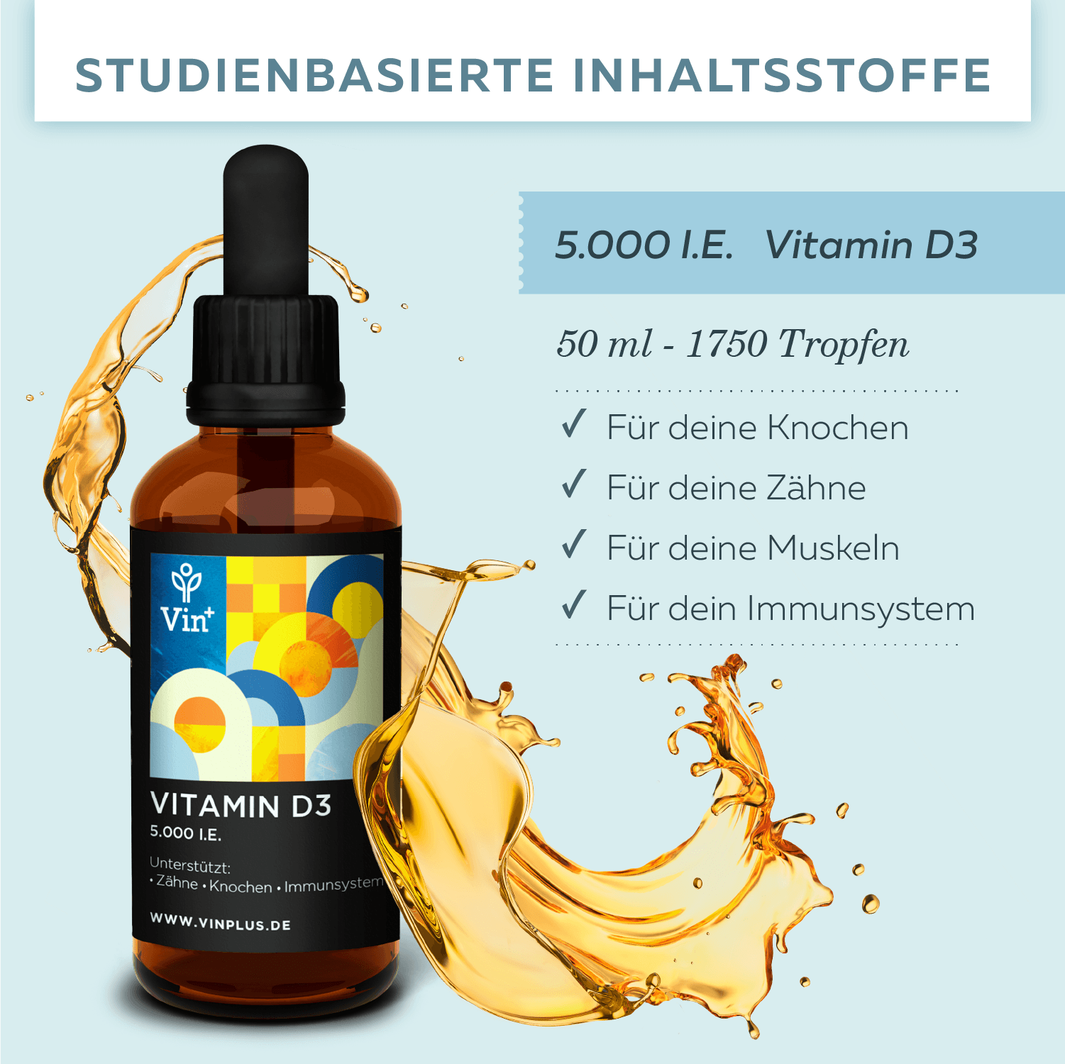 Vitamin D3 5000 IE Tropfen - vinplusde